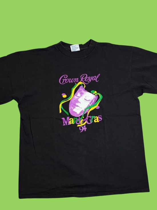 Vintage Other - Vintage 90s Crown Royal Mardi Gras Single Stitch Shirt Size XL